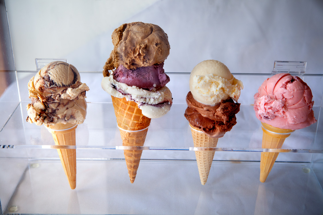 Photo of four ice cream cones