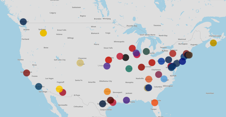 Map of locations of CIRTL Network institutions listed at: https://www.cirtl.net/universities